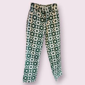 PacSun Green and White Geometric Pants